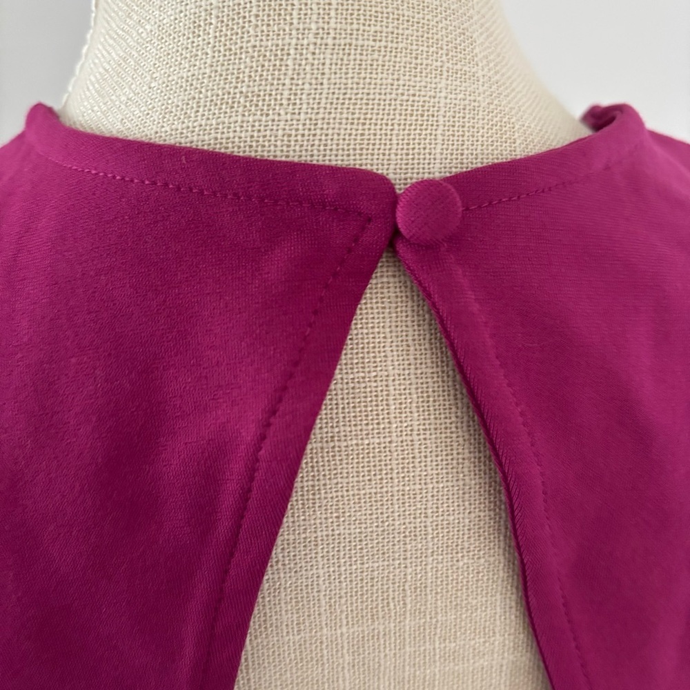 Maeve Anthropologie Tank Top Large Magenta Pink Open Back Cutout Square Neck - Picture 6 of 11